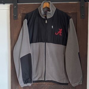 Men's Black and Gray Jacket with Red Logo